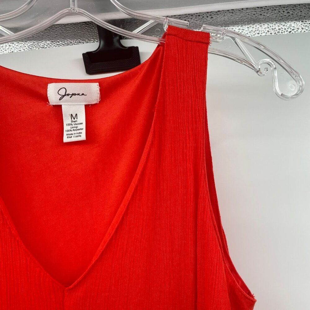 Japna Womens Sleeveless Shift Dress V-Neck Tiered Orange Size Medium - Picture 4 of 8
